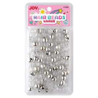 Joy Large Hair Beads 240Ct Silver Metallic & Glitter