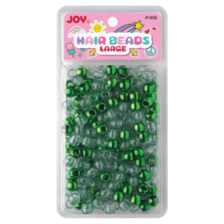 Joy Large Hair Beads 240ct Green Metallic & Glitter