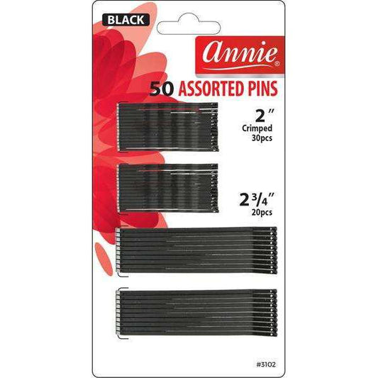 Annie Asst Pins 2In And 2 3/4In 50Ct Black  Annie   