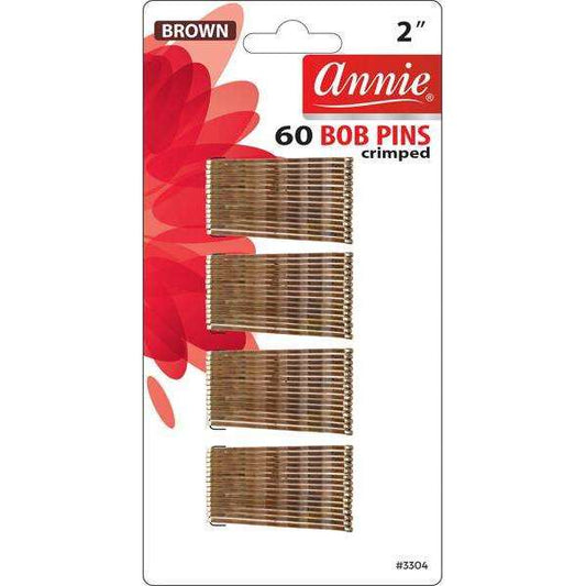 Annie Bob Pins 2" 60Ct Brown Hair Pins Annie   