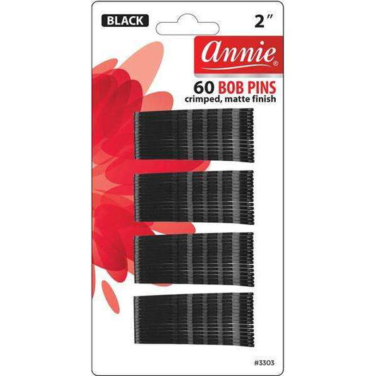 Annie Bob Pins 2" 60Ct Matte Black Hair Pins Annie   