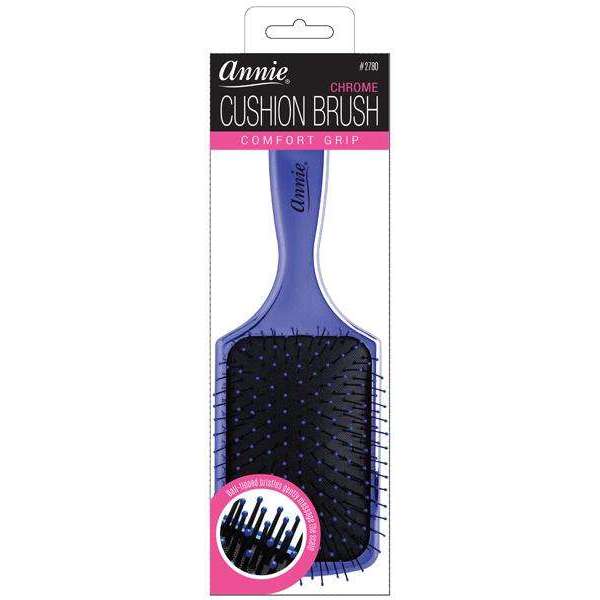 Annie Chrome Cushion Paddle Brush Nylon Bristle Brushes Annie   