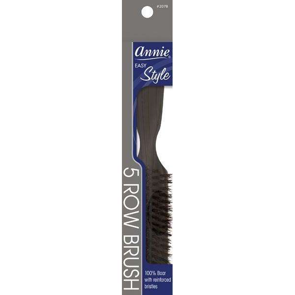 Annie Easy Style Professional 5 Row Brush 100 % Natural Boar Medium Bristle Brushes Annie   