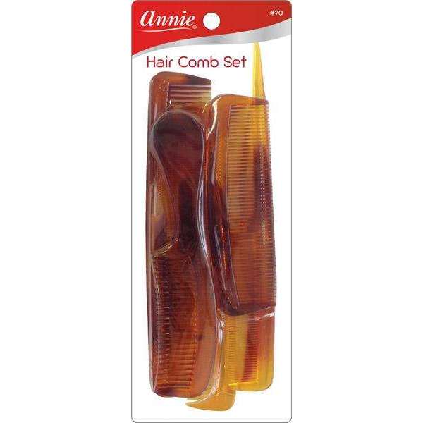 Annie Family Comb Set 6Ct Tortoise Combs Annie   