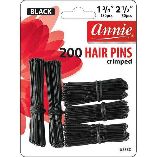 Annie Hair Pins 1 3/4" & 2 1/2" 200Ct Black Hair Pins Annie   