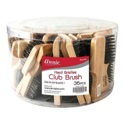 Annie Hard Mini Club Boar & Nylon Bristle Brush Bulk 36Ct Brushes Annie   