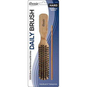 
                  
                    Cargar imagen en el visor de la galería, Annie Hard Wood Daily Boar Bristle Brush With Comb 7In Brushes Annie   
                  
                