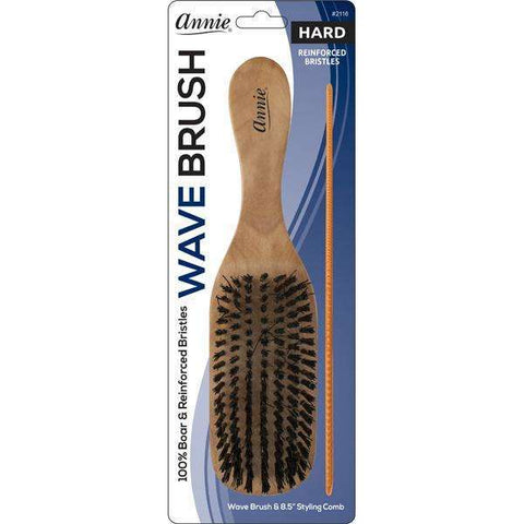 Annie Hard Wave Boar & Nylon Bristle Brush Light Brown – Annie