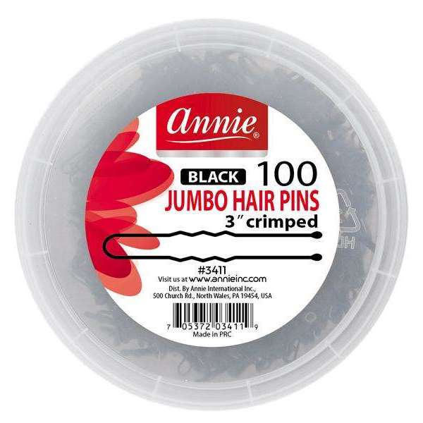 Banawas Hair Pins Jumbo Black L 204 pcs
