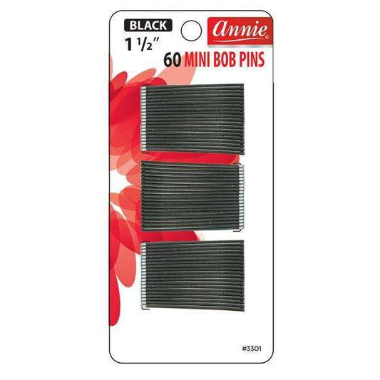 Annie Mini Bob Pins 1 1/2" 60Ct Black  Annie   