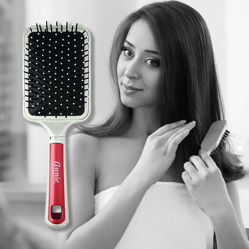 
                  
                    Load image into Gallery viewer, Annie Pearly Deluxe Paddle Brush Red Brushes Annie   
                  
                