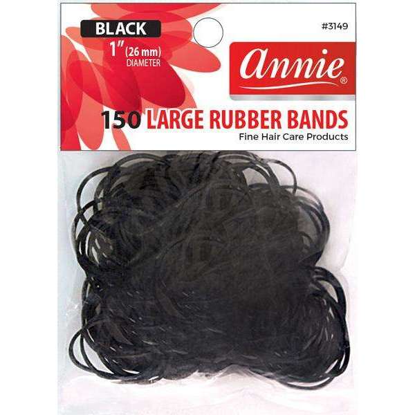 Annie Rubber Bands Large 150Ct Black Annie International Inc