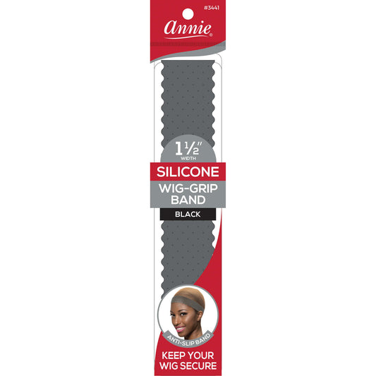 Annie Silicone Wig Grip Head Band Translucent Black Headbands Annie   