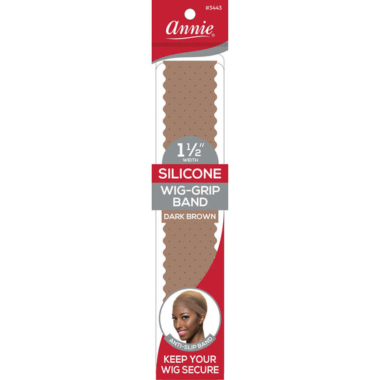 Annie Silicone Wig Grip Head Band Translucent Dark Brown Headbands Annie   