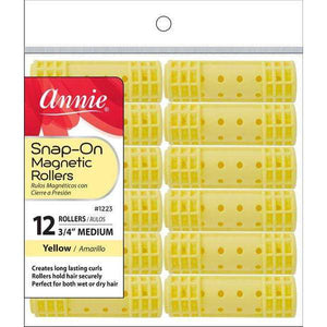 
                  
                    Load image into Gallery viewer, Annie Snap-On Magnetic Rollers Size M 12Ct Yellow Snap-On Rollers Annie   
                  
                