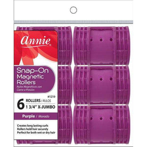 
                  
                    Load image into Gallery viewer, Annie Snap-On Magnetic Rollers Size X-Jumbo 6Ct Purple Snap-On Rollers Annie   
                  
                