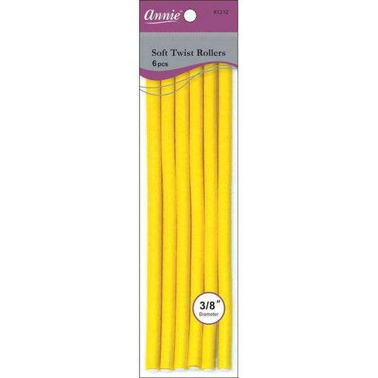 Annie Soft Twist Rollers 3/8" XL Yellow (6pcs) Soft Twist Rollers Annie   