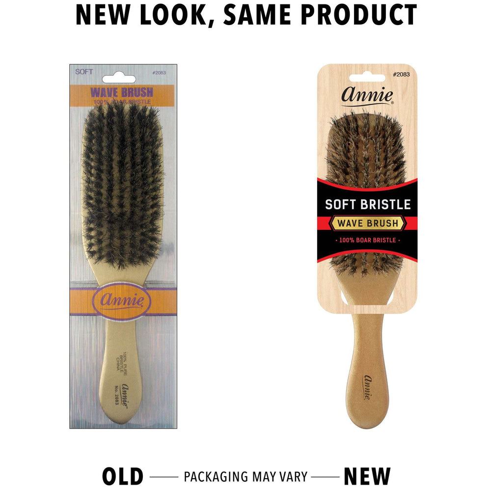 Wave Hair Brush Soft 100% Pure Boar Bristles with Free Comb