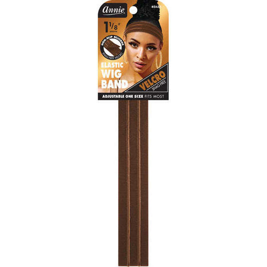 Annie Velcro Wig Band 3cm Silicone Grip Brown Wig Band Annie   