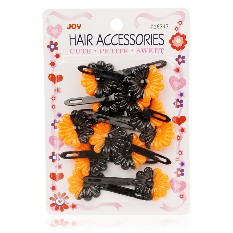 Joy Daisy Barrettes 12ct Black & Orange  Joy   