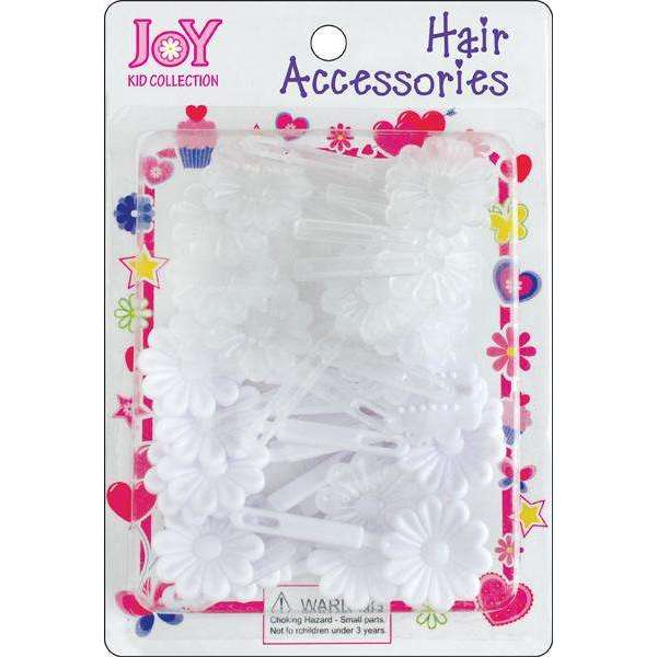 Joy Hair Barrettes 10Ct White and Clear  Joy   