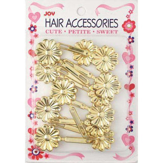 Joy Hair Barrettes Gold Daisy 12ct