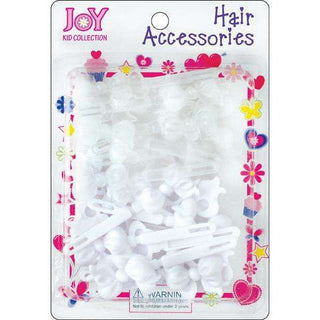 Joy Hair Barrettes White and Clear Ribbon Ii