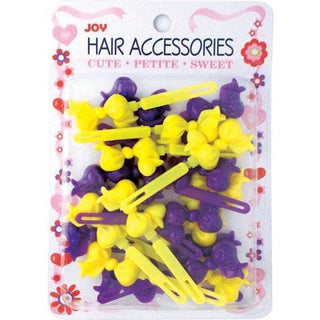 Joy Ribbon II Barrettes Yellow and Purple