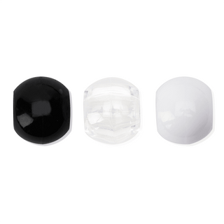 Joy Round Plastic Beads XX-Large Negro, Blanco, Transparente