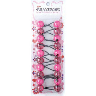 Joy Twin beads Ponytailer 10ct Asst Hot Pink