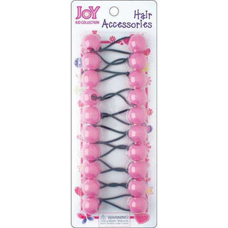Joy Twin Beads Ponytailers 10Ct Pink