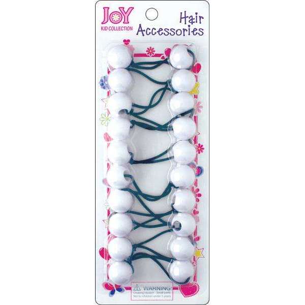 Joy Twin Beads Ponytailers 10Ct White Ponytailers Joy   