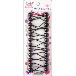 Joy Twin Beads Ponytailers 12Ct Black