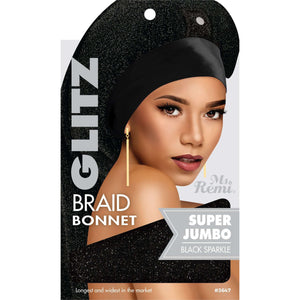 
                  
                    Cargar imagen en el visor de la galería, Ms. Remi Glitz Braid Bonnet Jumbo - XL Assorted Colors Hair Care Wraps Ms. Remi Black  
                  
                