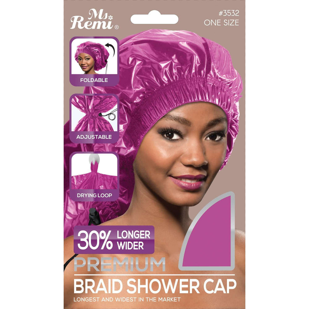 Ms. Remi Max Jumbo Braid Shower Cap Pink Bonnets Ms. Remi   